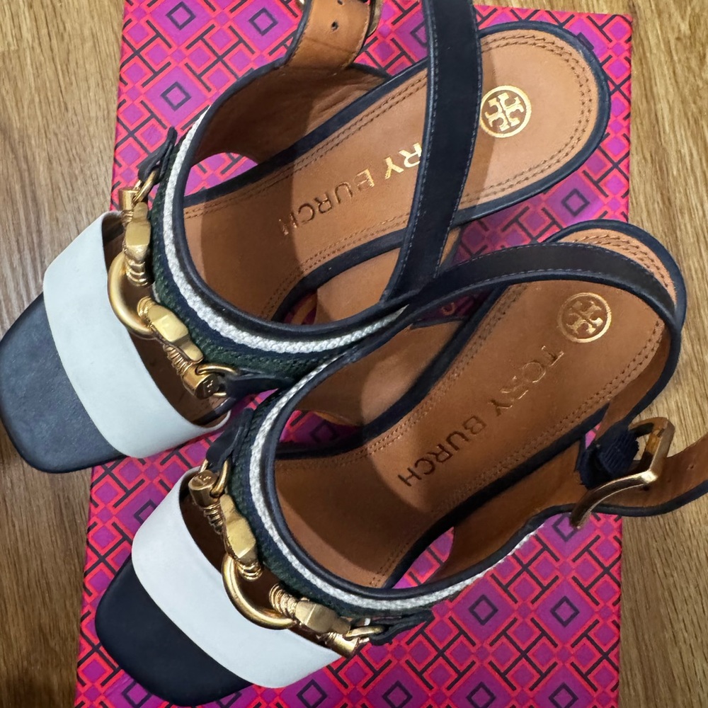 Tory Burch Black and White Sandals